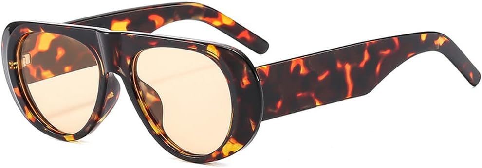 

Популярные модные женские солнцезащитные очки-пилот в стиле ретро, ​​сине-зеленые оттенки, защита от ультрафиолета UV400; мужские модные солнцезащитные очки с широкими дужками WNCKSQ, Leopard Champagne