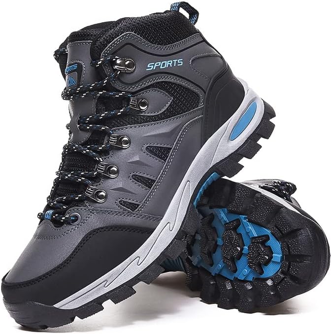 

Мужские походные ботинки Hhhchpm, водонепроницаемые походные ботинки для кемпинга и прогулок по тропам, прочные нескользящие высокие походные обувь для любителей приключений, серый