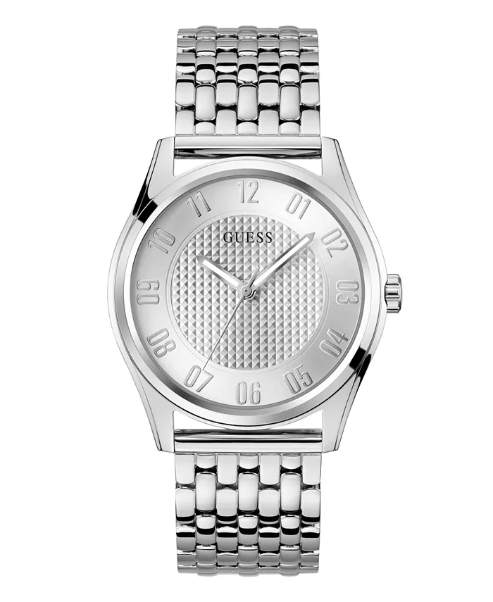 

Мужские аналоговые часы со стальным серебристым корпусом, 42 мм GUESS