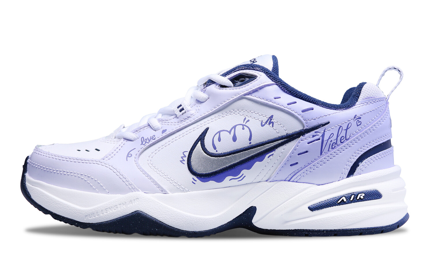 

Кроссовки Nike Air Monarch 4 Chunky Sneakers Unisex Low-top White/purple, фиолетовый
