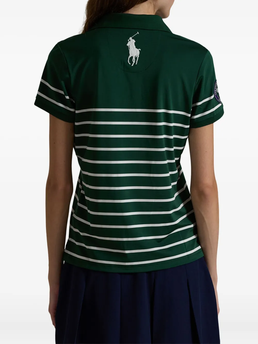 Полосатая рубашка-поло POLO RALPH LAUREN, зеленый — фото 4