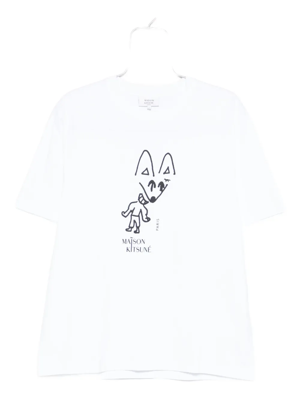 

Футболка с принтом лисы Maison Kitsuné, белый