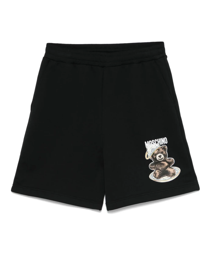 

Черные шорты с рисунком плюшевого мишки. Moschino, черный