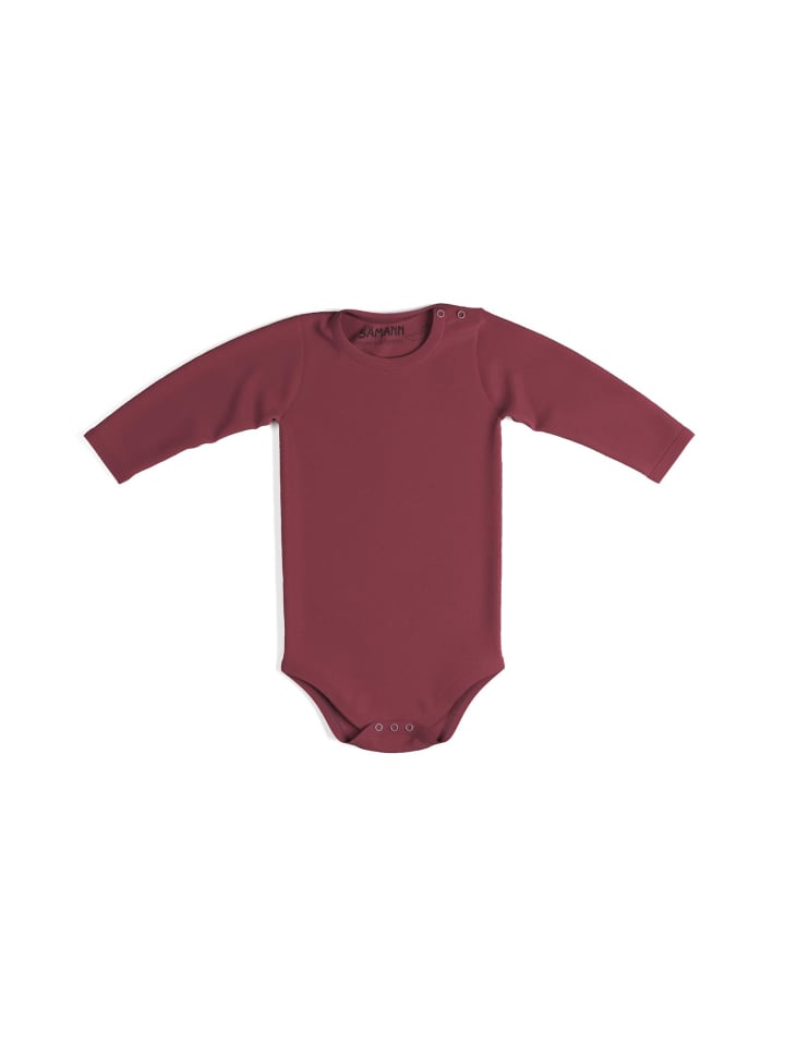 

Sämann Детский боди из 100% органического хлопка, застежка на кнопках, длинные рукава, не в рубчик, малиновый цвет