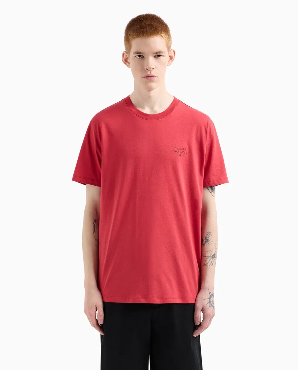 

Футболка мужская с коротким рукавом и логотипом Armani Exchange, коралловый