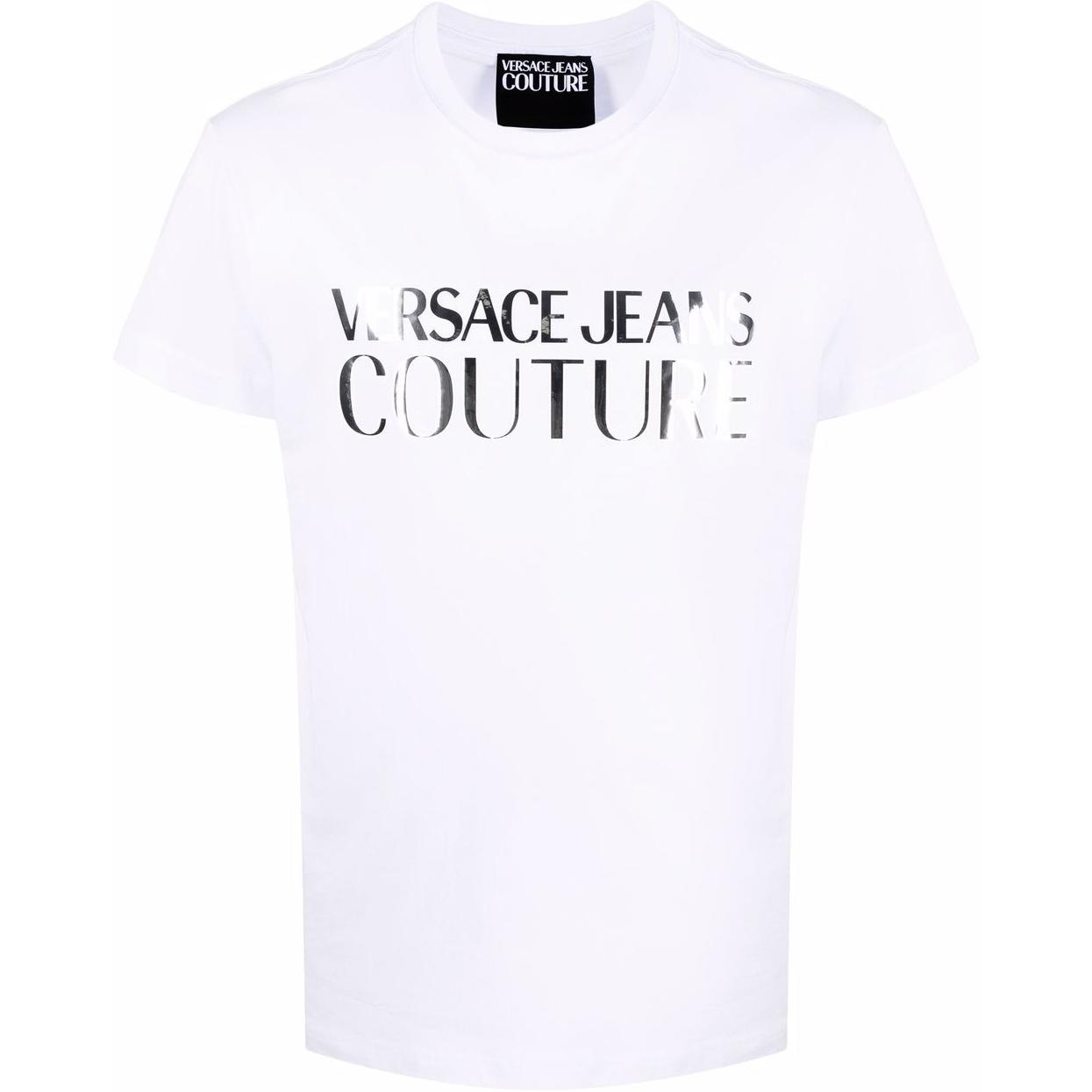 Футболка хлопковая с нашивкой Jeans Couture Logo VERSACE, белая — фото 2