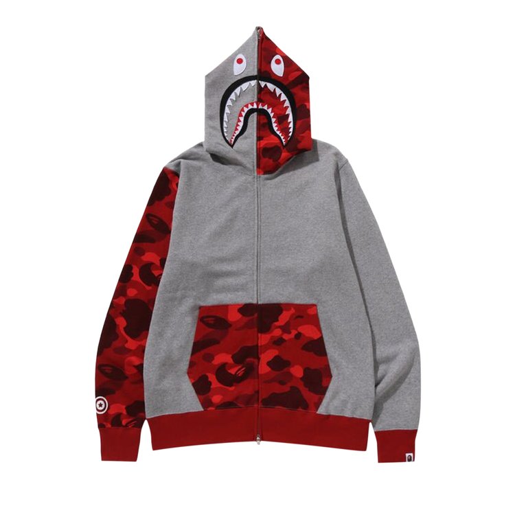 

Худи BAPE Color Camo Shark Full Zip 'Red', красный