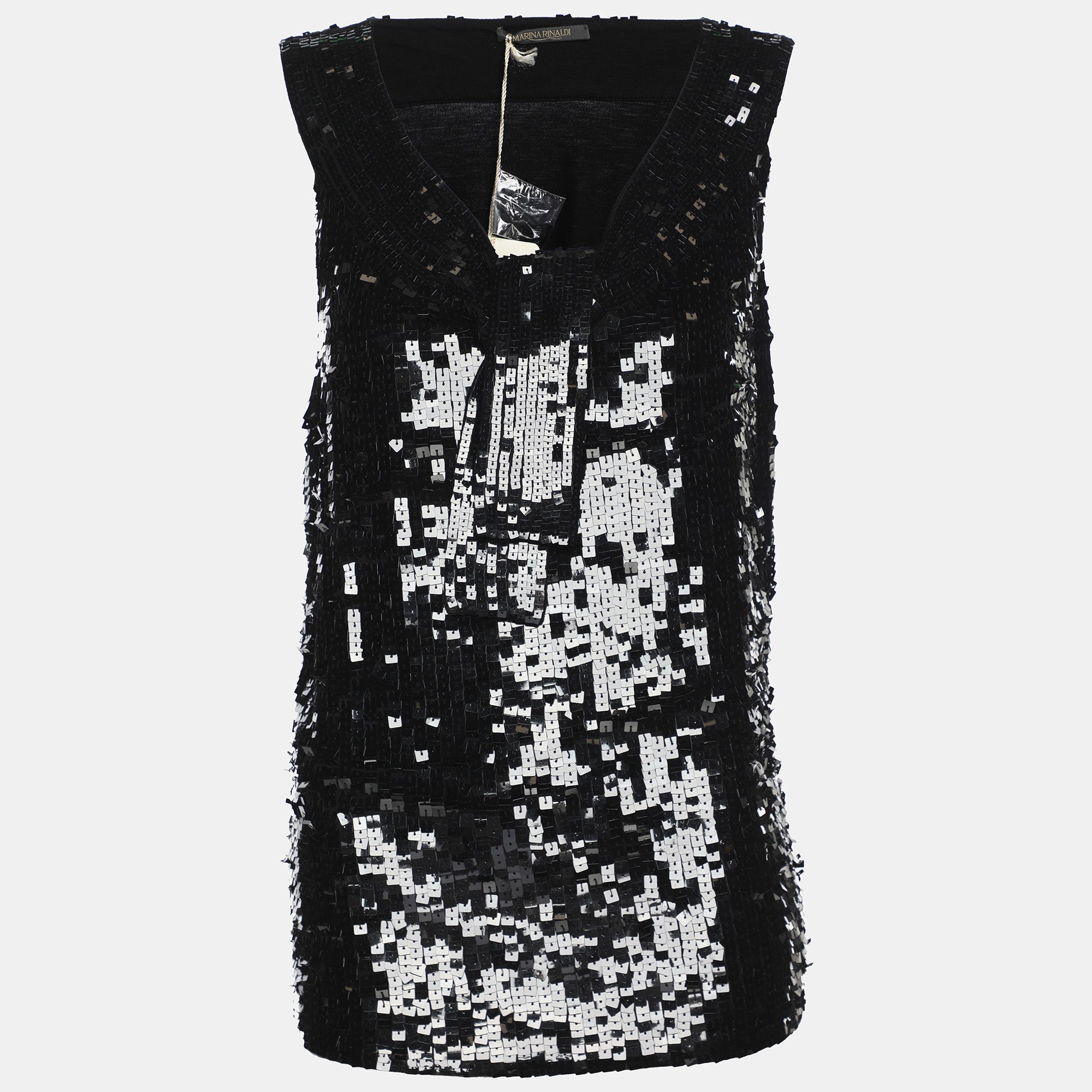 

Майка Marina Rinaldi из черного трикотажа с пайетками