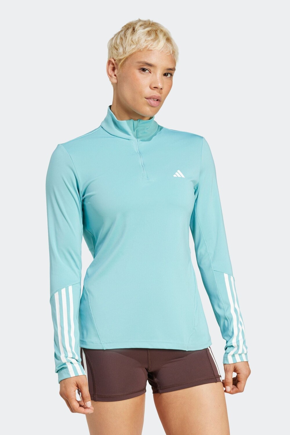 

Тренировочный топ Hyperglam с застежкой молнией на четверть Adidas, зеленый