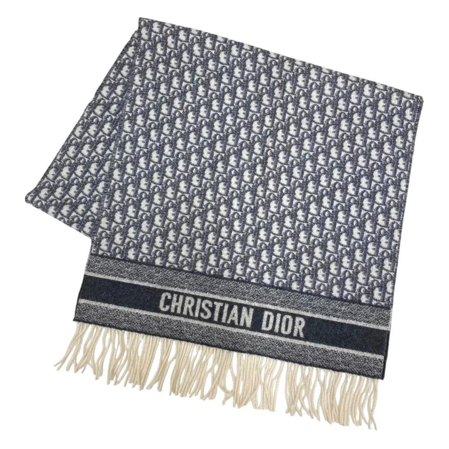

DIOR Кашемировый вязаный шарф унисекс синий, Blue