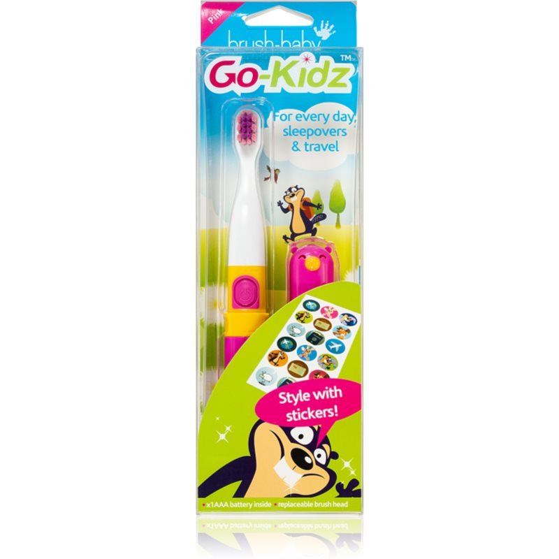 

Зубная щетка Brush Baby Go-Kidz на батарейках от 3 лет Розовая/Голубая 1 шт. Cupio