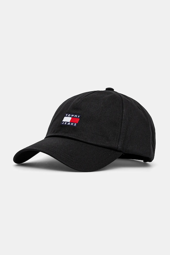 

Хлопковая кепка с козырьком Tommy Jeans, черный