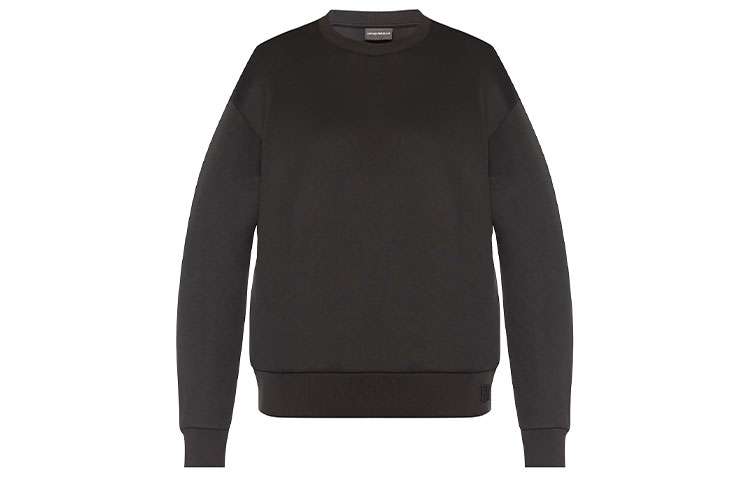 Emporio Armani Мужская толстовка с круглым вырезом, черная, средней толщины, стандартного размера — фото 3