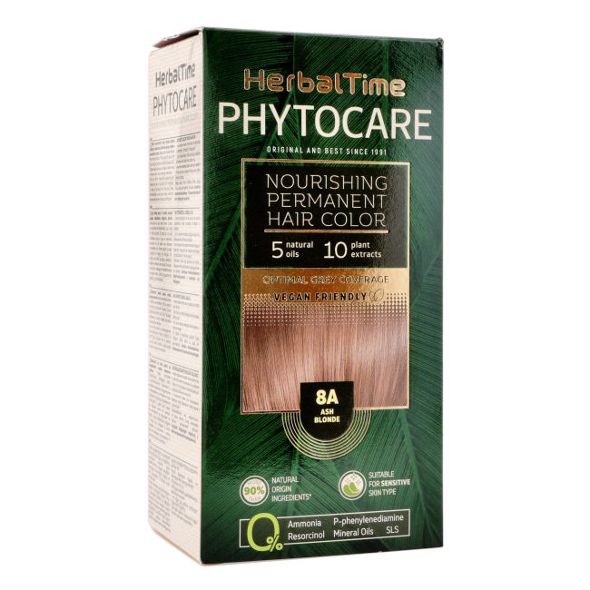 

Питательная стойкая краска для волос Phytocare Herbal Time, цвет 8 ash blonde