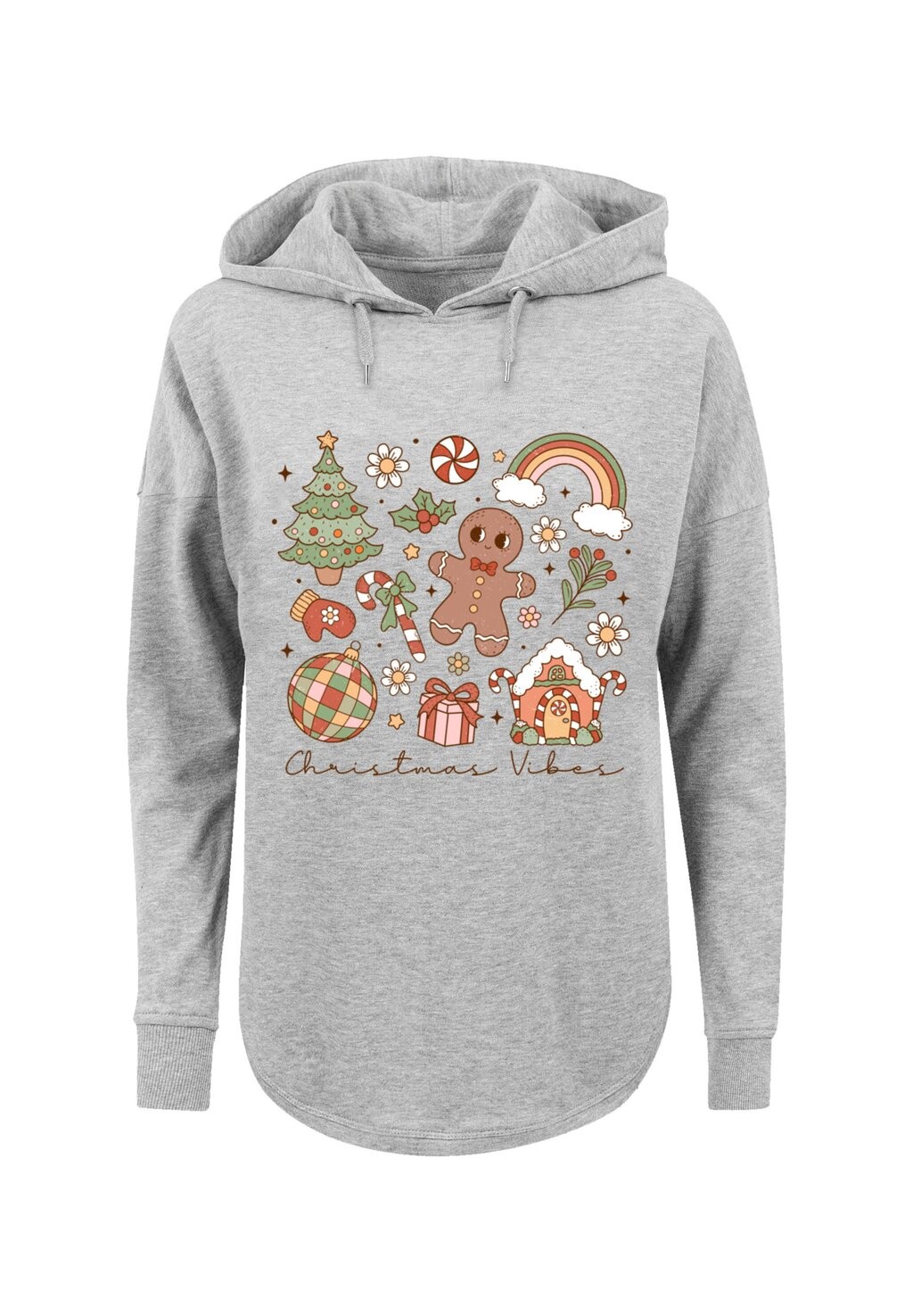 

Толстовка с капюшоном CHRISTMAS VIBES F4NT4STIC, серый