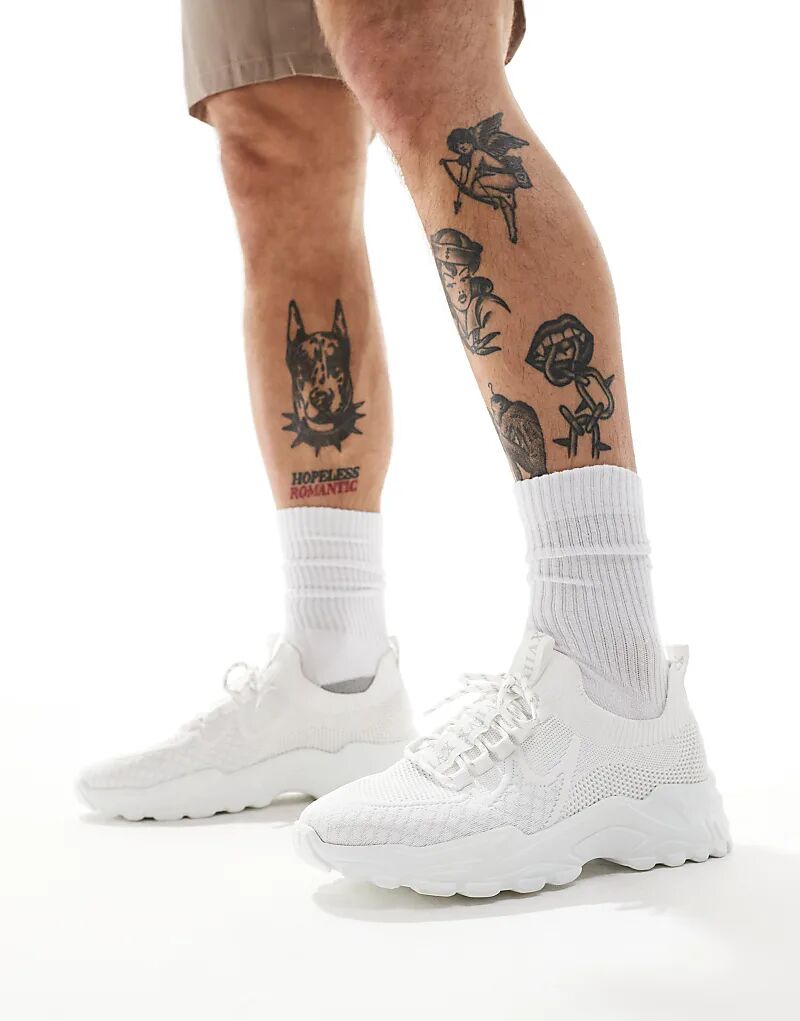 

Белые трикотажные кроссовки со шнуровкой ASOS DESIGN
