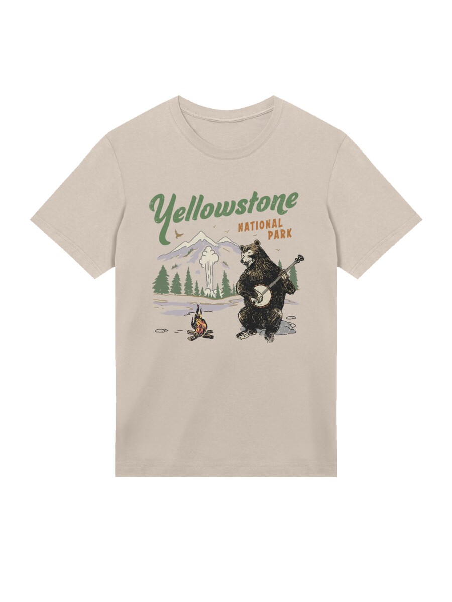 

Рубашка F4NT4STIC US National Parks Yellowstone Bear Playing Banjo, песочный