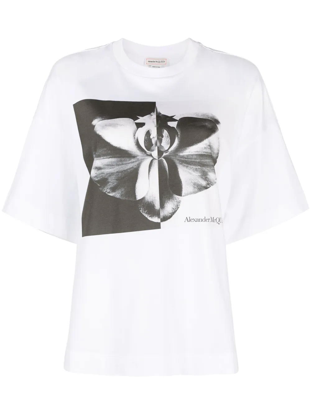 

Футболка с фотопринтом Orchid Alexander McQueen, белый