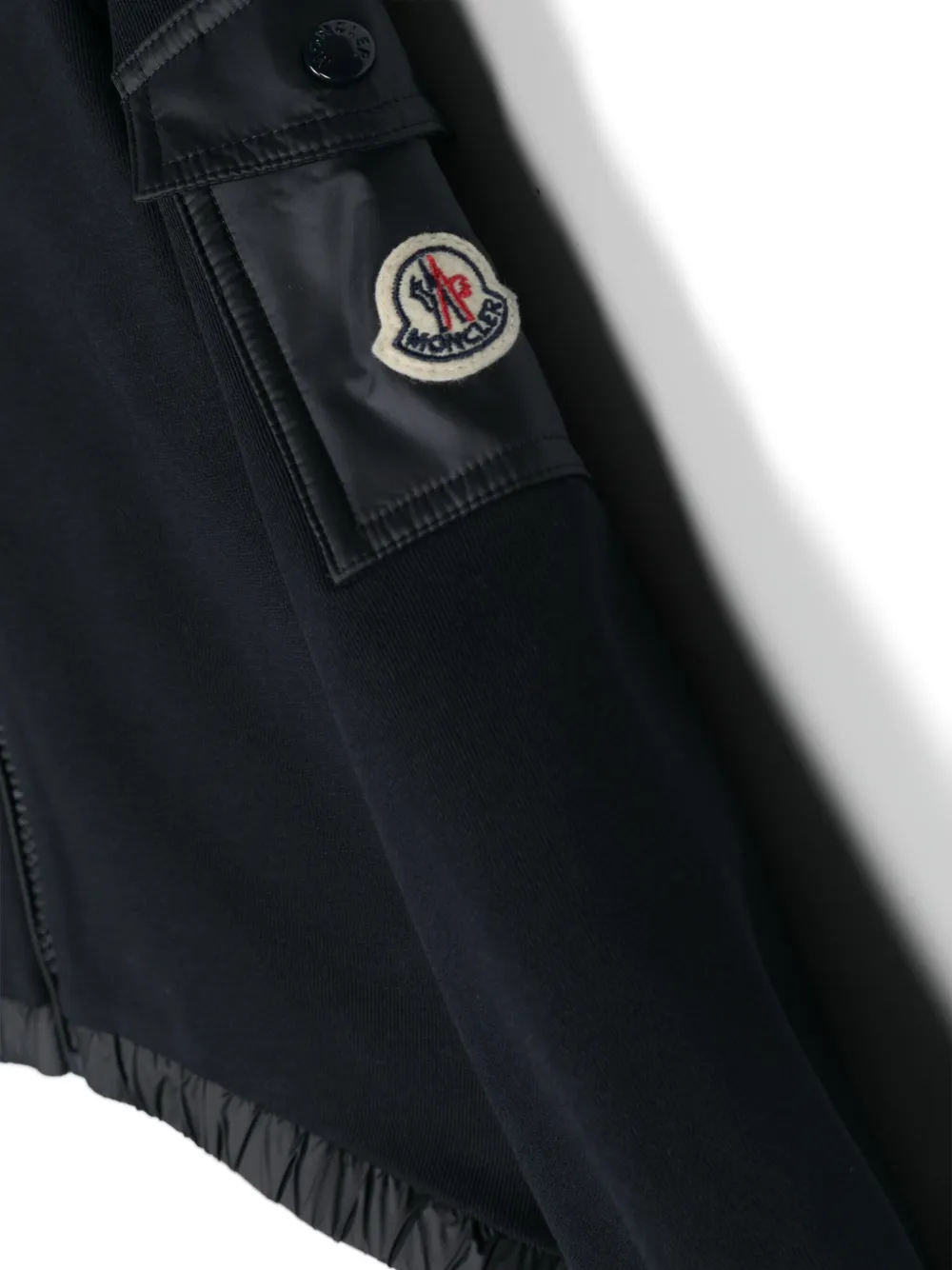 Худи на молнии с нашивкой-логотипом Moncler Enfant, синий — фото 3