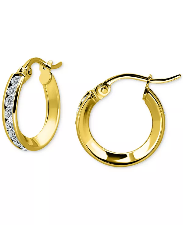 

Маленькие серьги-кольца с кубическим цирконием из стерлингового серебра, 0,625 дюйма, эксклюзивно в Macy's Giani Bernini, gold