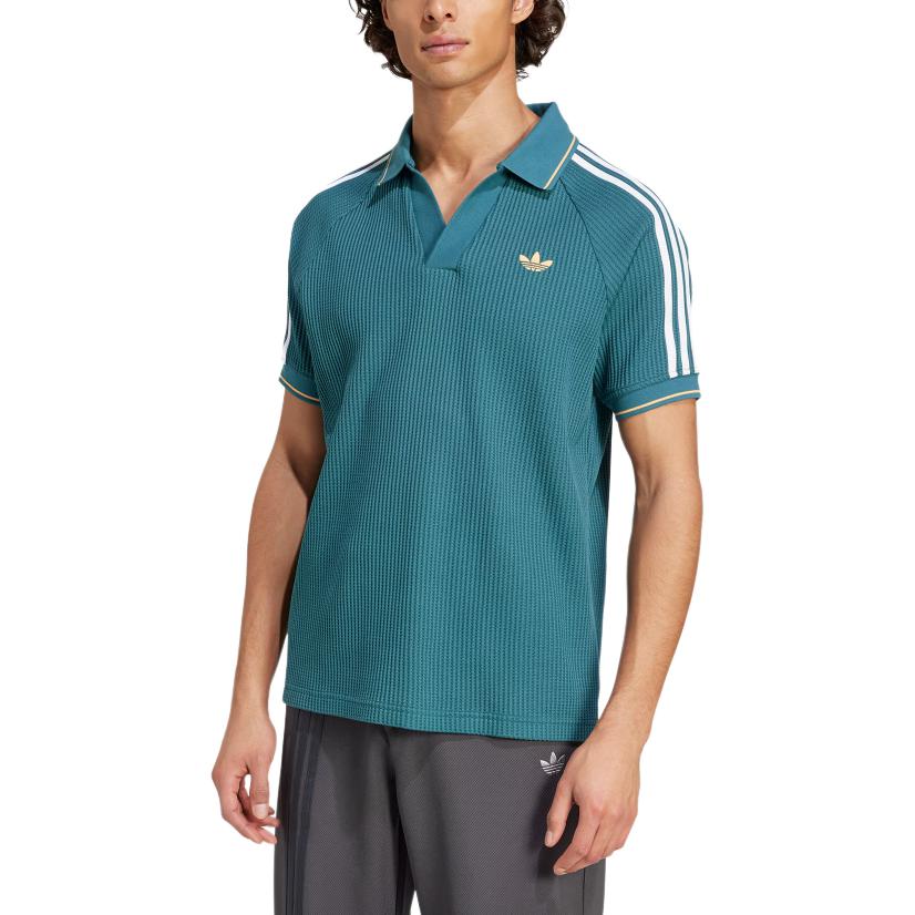 Футболка Adidas с эффектом Honeycomb Adidas Originals, зеленый/светло-оранжевый/белый — фото 4