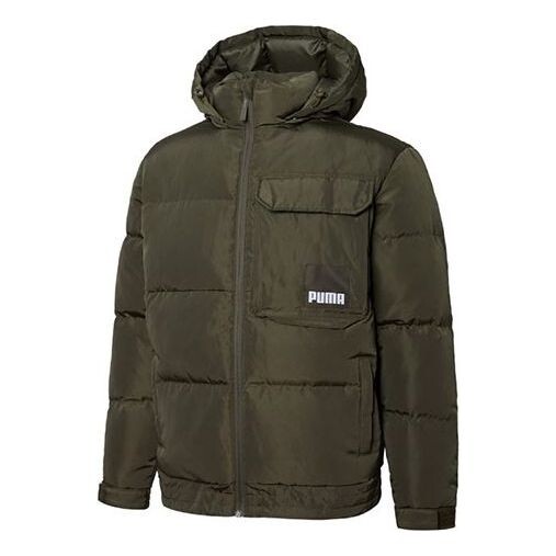 

Куртка hoodie loose down jacket 'olivegreen' Puma, зеленый
