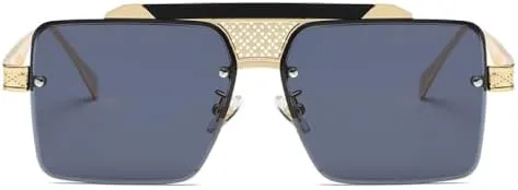 

Винтажные большие квадратные солнцезащитные очки для женщин и мужчин, увеличенного размера, в металлической оправе, модные и стильные, в стиле стритстайл MTZJH, C5