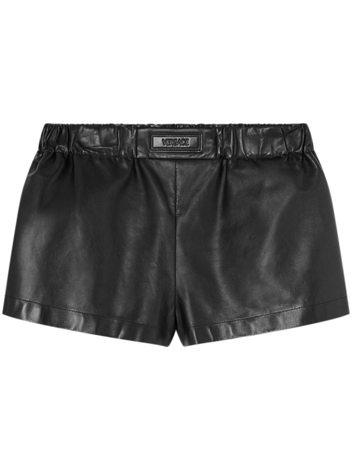 

Versace кожаные шорты с логотипом, черный