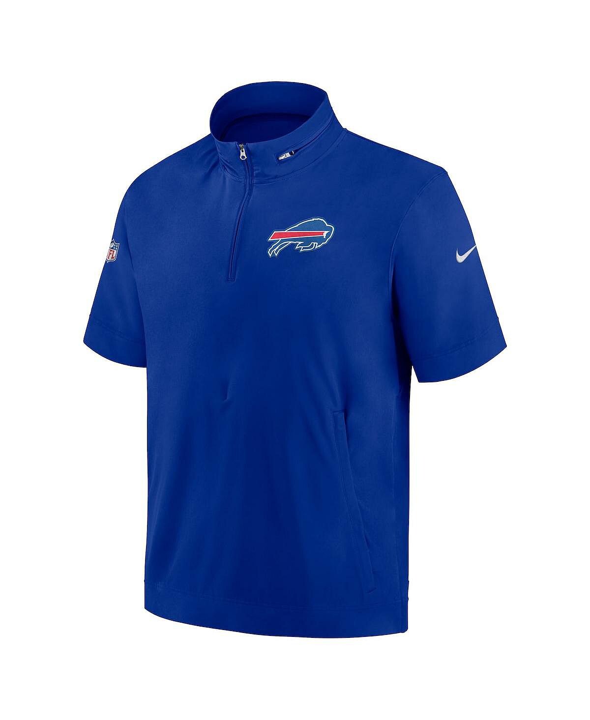 Мужская куртка с капюшоном и молнией четверть с короткими рукавами Royal Buffalo Bills Sideline Coach Nike — фото 2