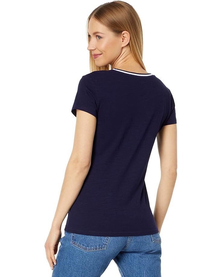 

Футболка U.S. POLO ASSN. Ringer Neck Trim Tee, цвет Evening Blue
