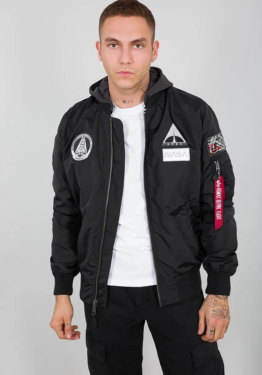 

Куртка-бомбер Alpha Industries " Alpha Industries Мужчины - Куртки-бомберы MA-1 TT Hood NASA", черный