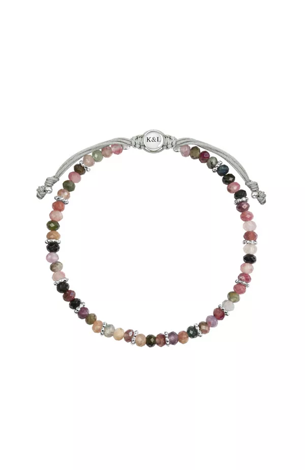 

Браслет из турмалина «Щедрые благословения» в технике макраме Karma And Luck, multicolor/silver