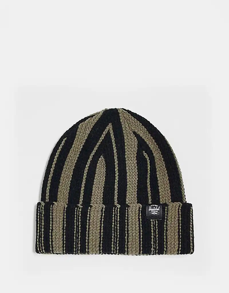 

Полосатая шапка черного цвета Herschel Supply Co