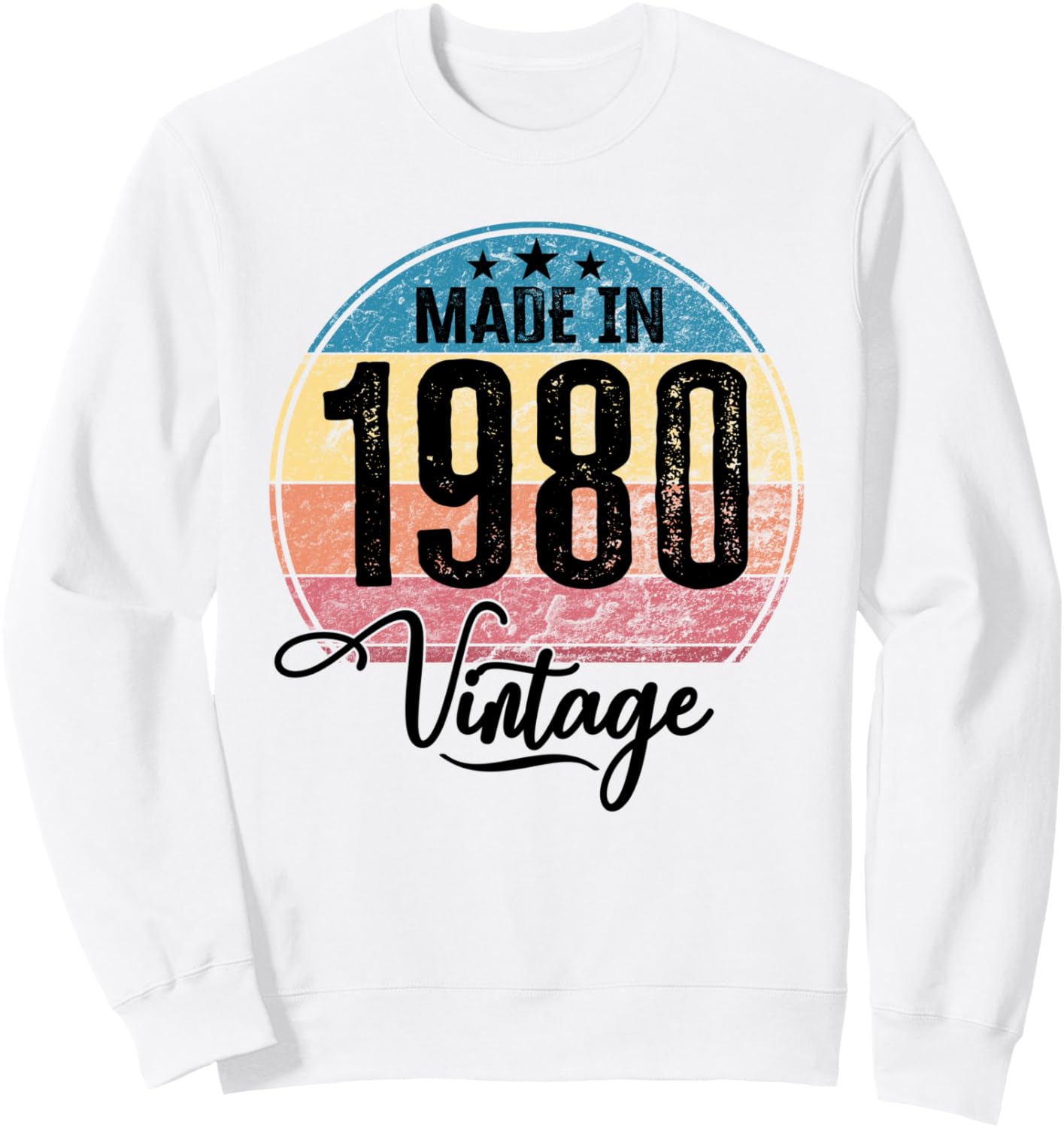 

Винтажная толстовка ко дню рождения 1980 года Kattos - Happy Birthday 1980, белый