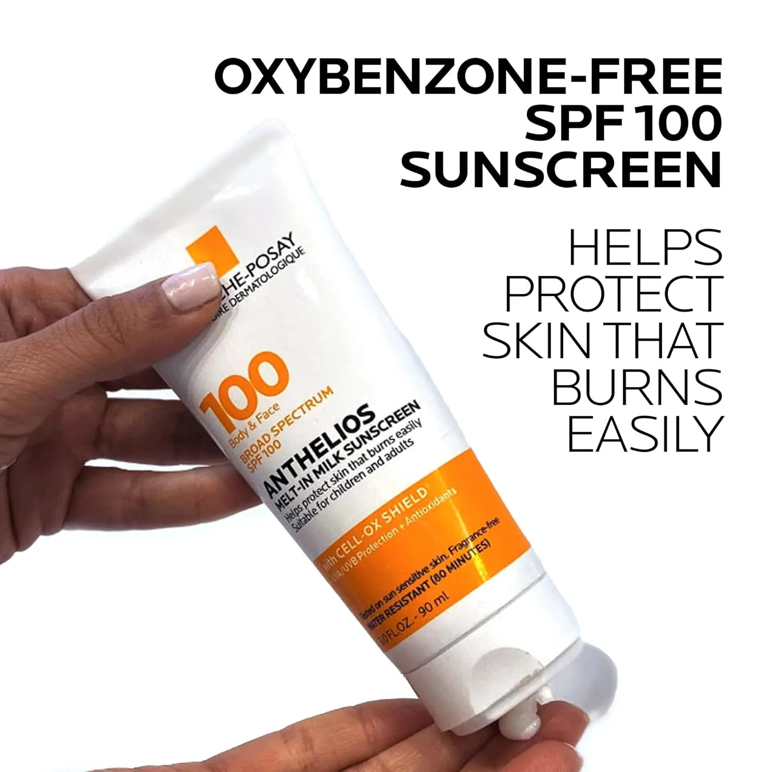 Солнцезащитное молочко La Roche-Posay Anthelios Melt-In Milk SPF 100, для тела и лица. 89 мл (1 шт.), white — фото 2