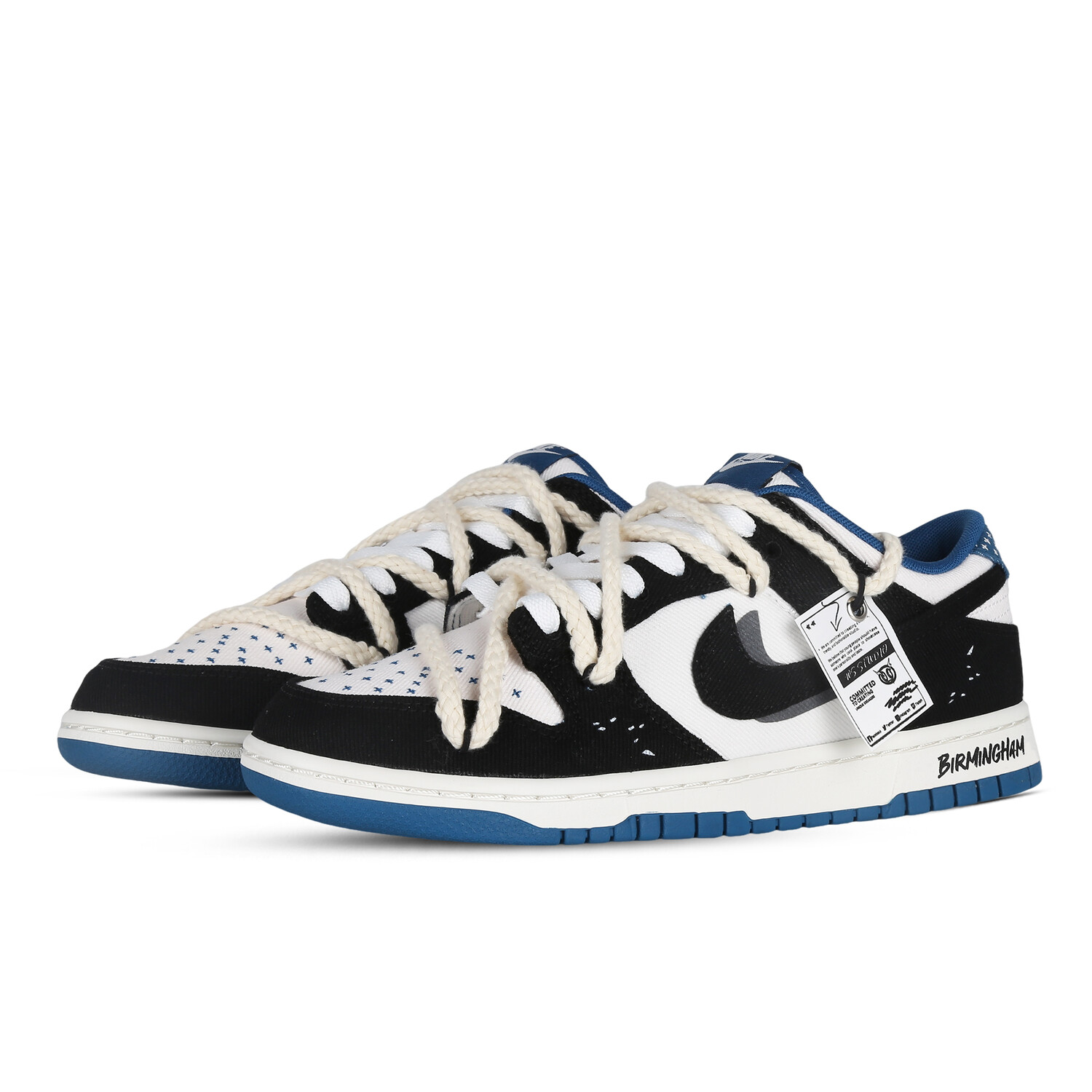 

Кроссовки Nike Dunk Skateboard Shoes Men Low-Top Black White Blue