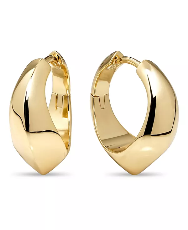 

Серьги-Кольца со скошенными краями из позолоченного стерлингового серебра Devata, gold