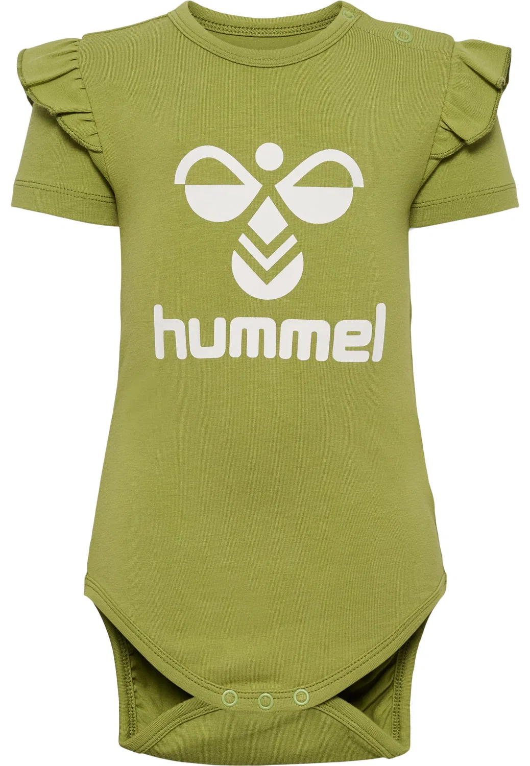 Боди для девочек с рюшами Hummel, green olive