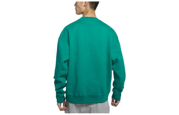 Толстовка Men's Nike Lab Fleece Crew Solid Color Plush Stay Warm Sports Round Neck Pullover Green, мультиколор — фото 4