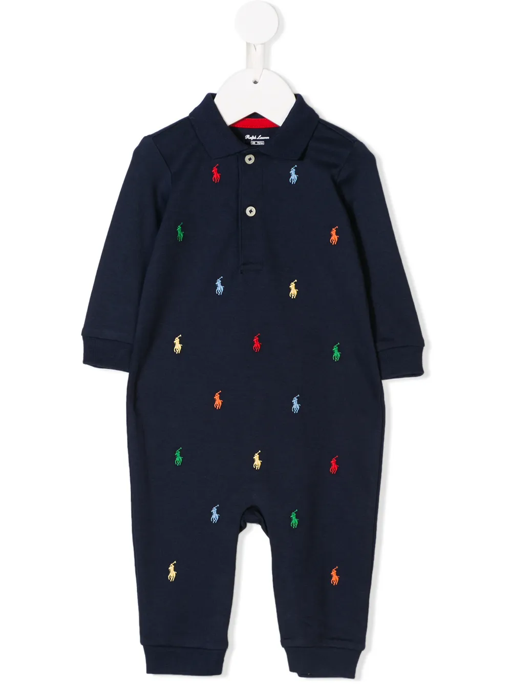 

Ромпер с вышивкой логотипа POLO RALPH LAUREN KIDS, синий
