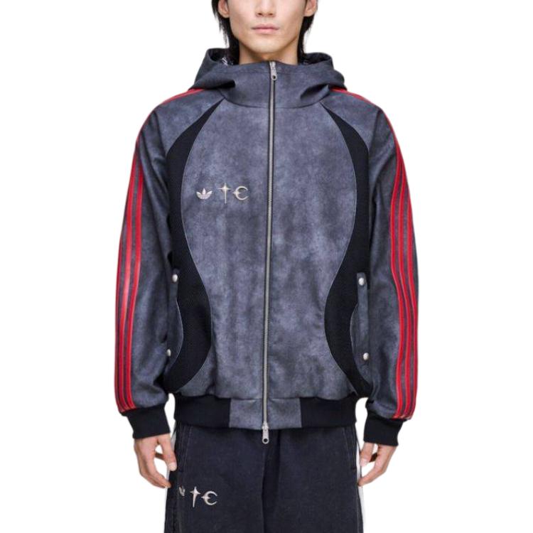 Куртка THUG CLUB TG LTHR JKT Unisex Adidas Originals, черный/серебристый — фото 3