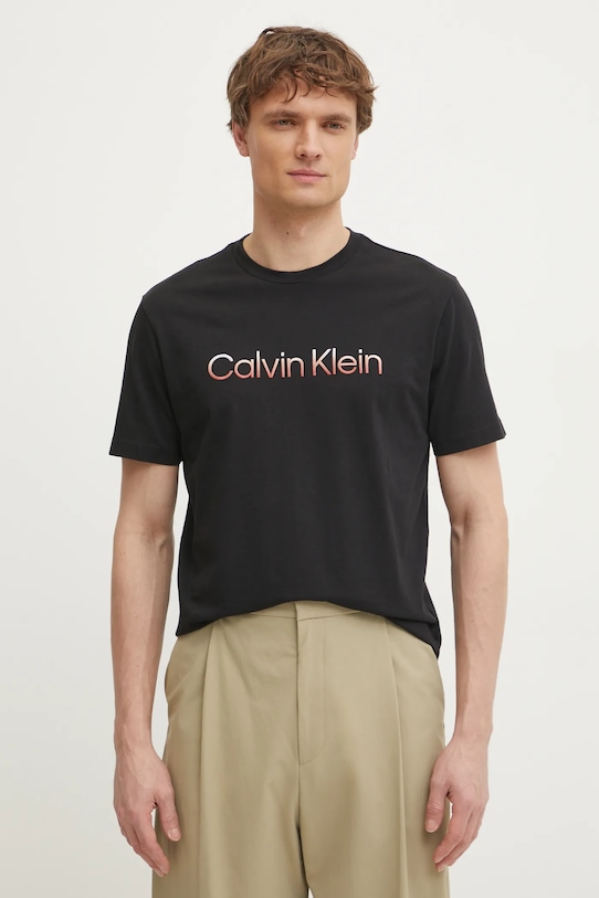 

Хлопковая футболка Calvin Klein, черный