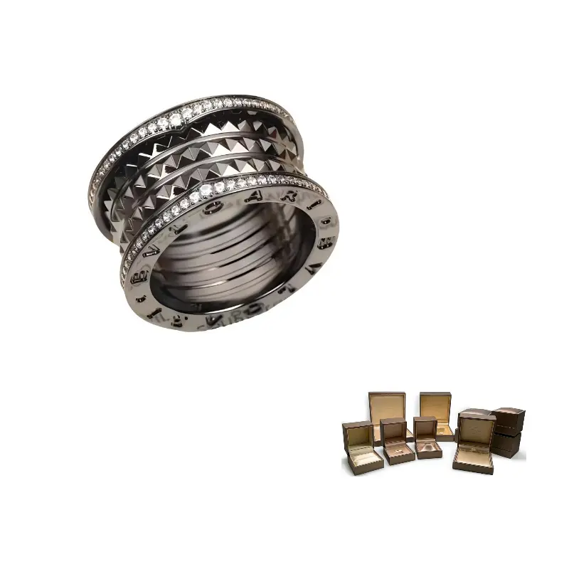 

BVLGARI Кольцо из белого золота 18 карат B.Zero1 для мужчин черное