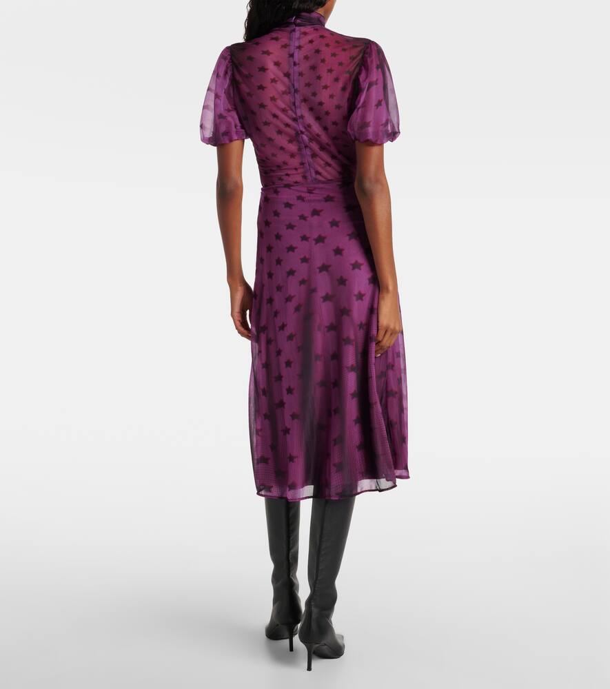 Этима принтованная полупрозрачная миди-юбка Acne Studios, Bright Purple — фото 3