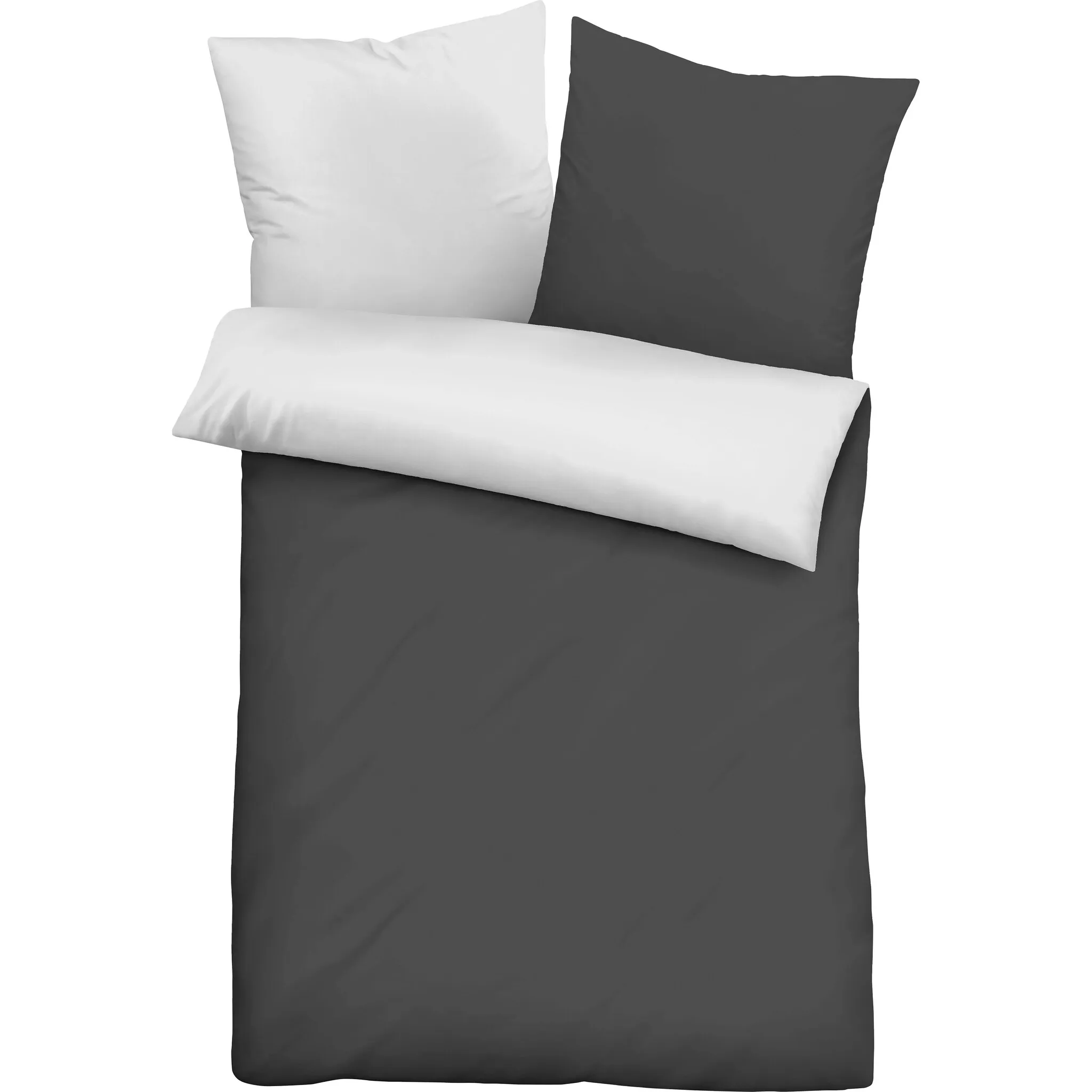 

[T] Двустороннее постельное белье Castell "Uni-Microfiber Satin" (2 шт.), приятная для кожи микрофибра сатинового качества, 100% полиэстер, постельное белье и наволочки на молнии, легкие в уходе, с прекрасным блеском, бархатистая мягкая ткань Ca...