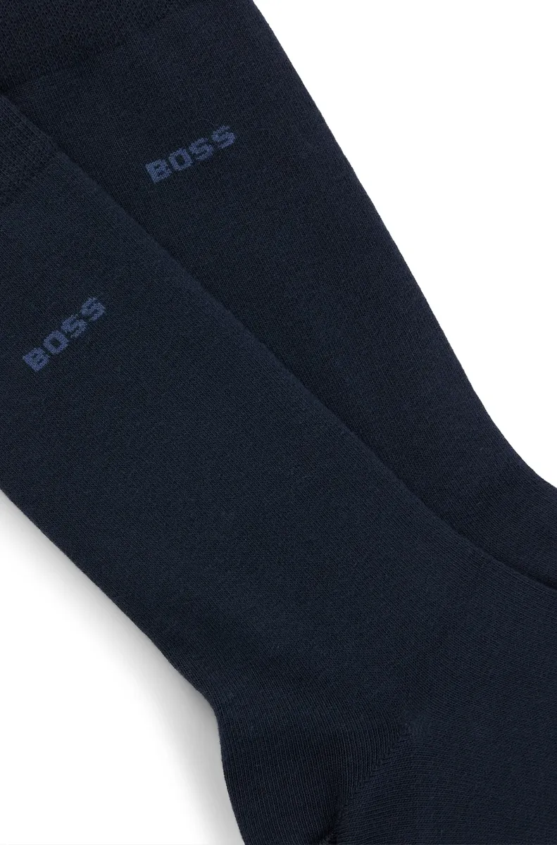 Деловые носки BOSS "2P RS Uni CC" (упаковка, 2 пары, 2 шт.), с логотипом бренда, синий — фото 3