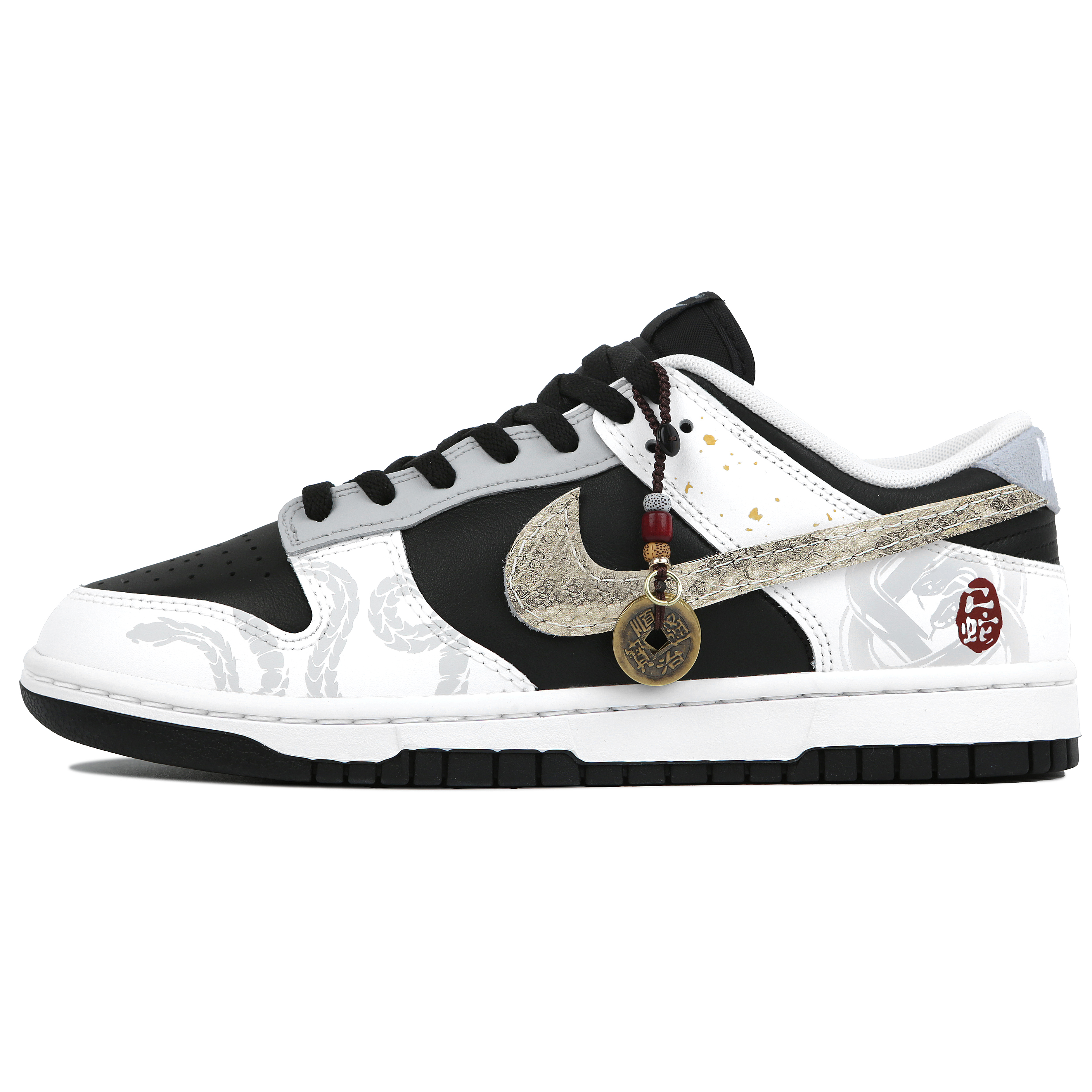 

Nike Кроссовки для скейтбординга Dunk Anti Slip, износостойкие, мужские, белые, черные