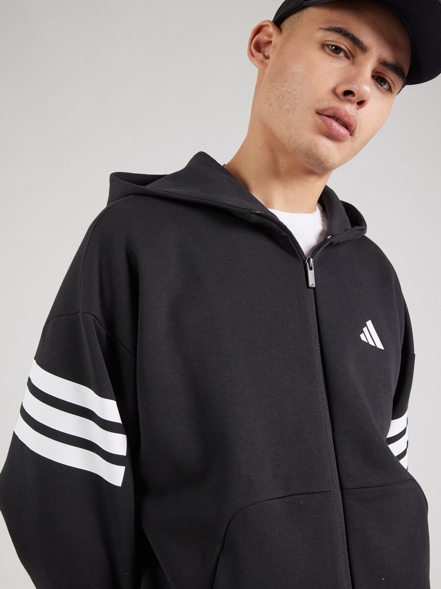 Спортивная толстовка с капюшоном на молнии ADIDAS SPORTSWEAR FI, черный — фото 3
