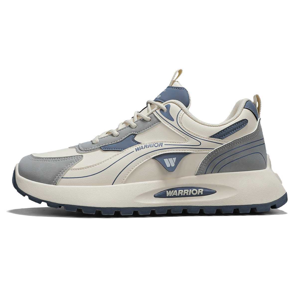 

Износостойкие, дышащие, легкие, низкие повседневные туфли для мужчин WARRIOR, Beige Gray Blue