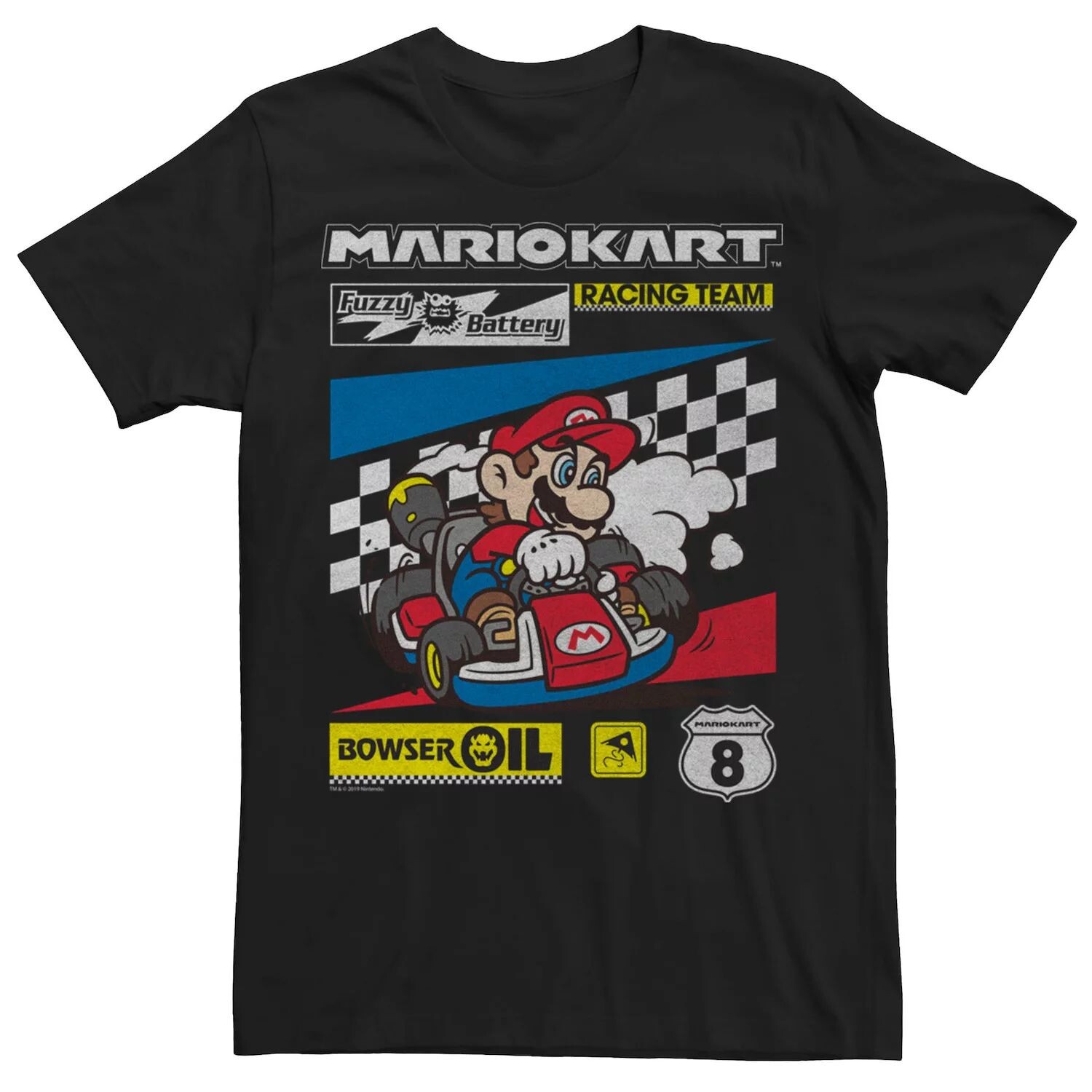 

Мужская футболка в стиле ретро с плакатом и рекламой Mario Kart Licensed Character